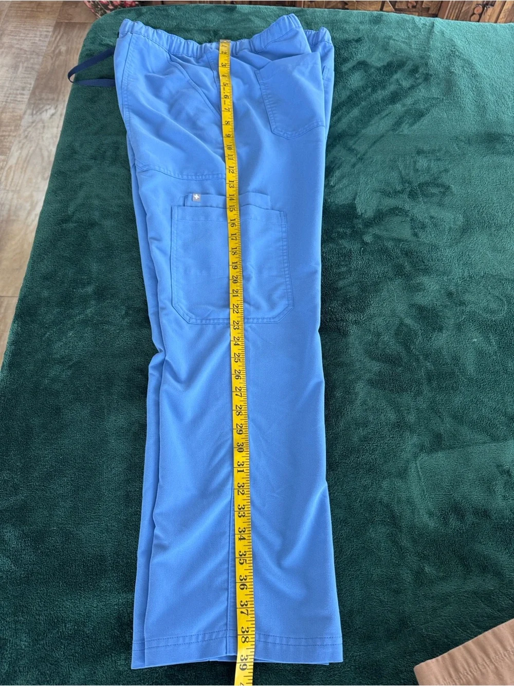 Figs Men’s Scrub Cargo Pants in Sky Blue with Drawstring